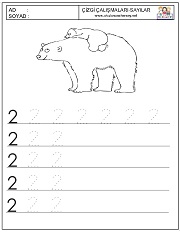 okul öncesi 1 sayısı çizgi çalışması